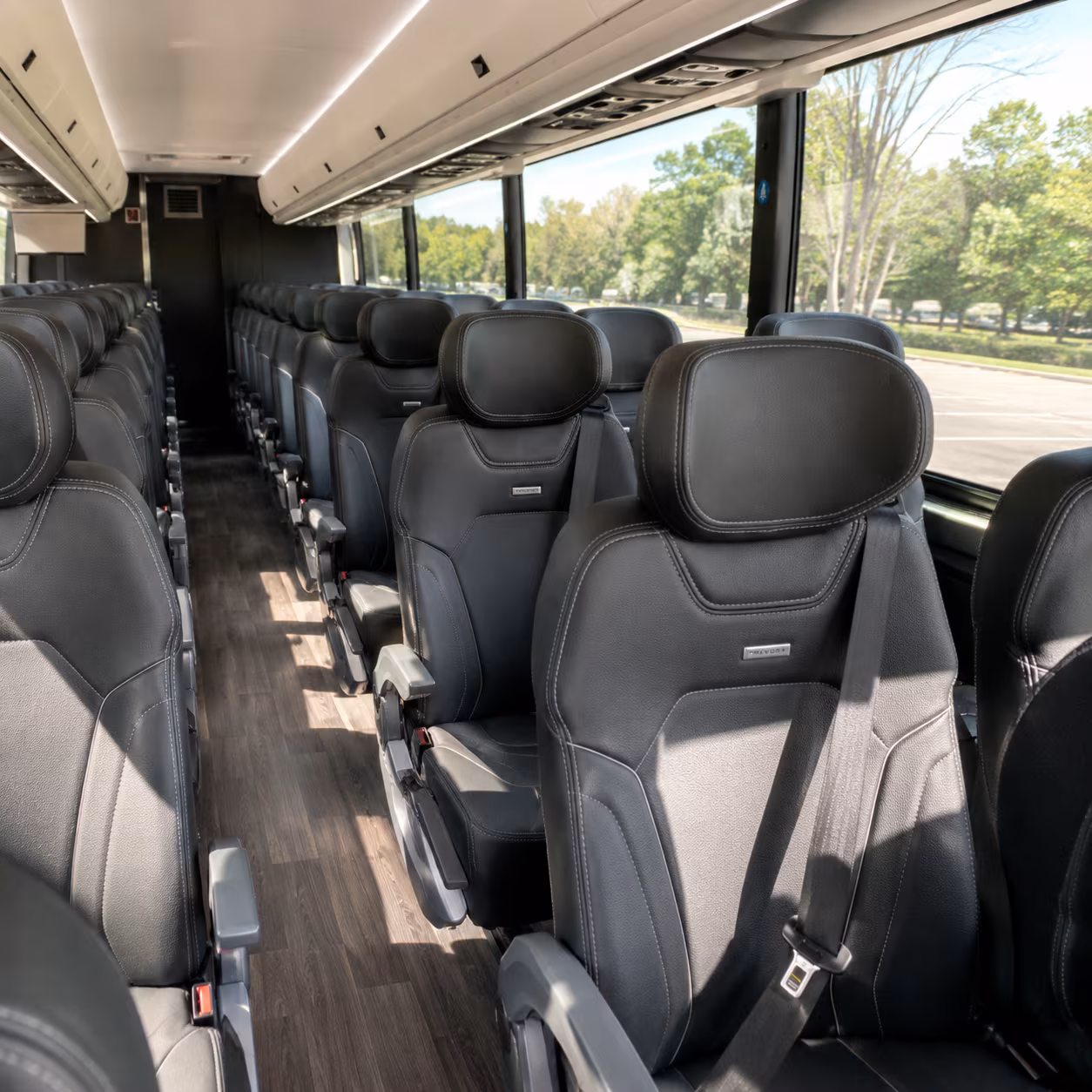 56 passenger charter bus inside