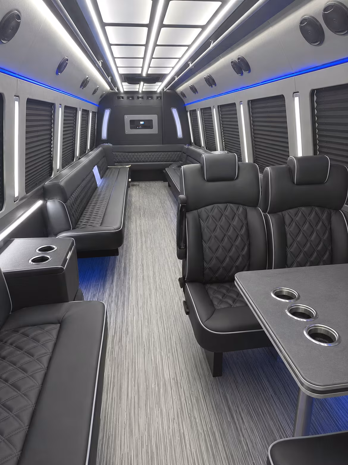lincoln 25 passenger party bus inside